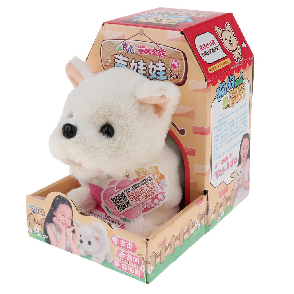 Max Electronic Plush Dog Toys Stuffed Toys Walking & Barking Puppy Dog Toy White