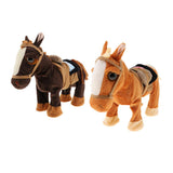 Max Electric Walking and Singing Horse Plush Stuffed Pony on a Leash Orange