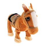 Max Electric Walking and Singing Horse Plush Stuffed Pony on a Leash Orange