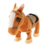 Max Electric Walking and Singing Horse Plush Stuffed Pony on a Leash Orange