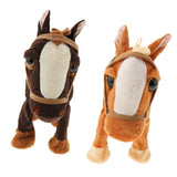 Max Electric Walking and Singing Horse Plush Stuffed Pony on a Leash Orange