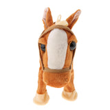 Max Electric Walking and Singing Horse Plush Stuffed Pony on a Leash Orange