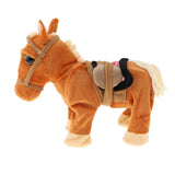 Max Electric Walking and Singing Horse Plush Stuffed Pony on a Leash Orange