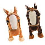 Max Electric Walking and Singing Horse Plush Stuffed Pony on a Leash Orange