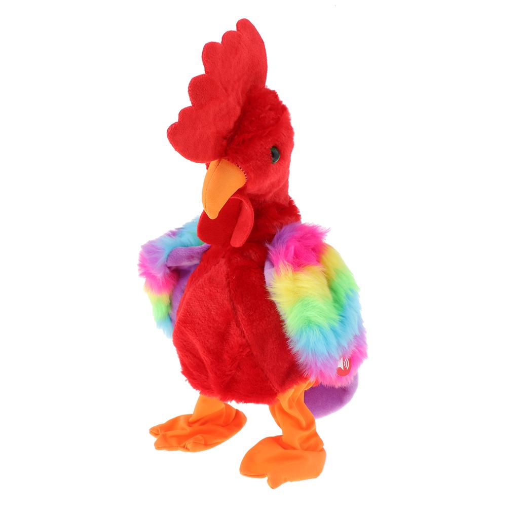 Max Electric Soft Plush Doll Toy Screaming Chicken Walking Singing Animal Red