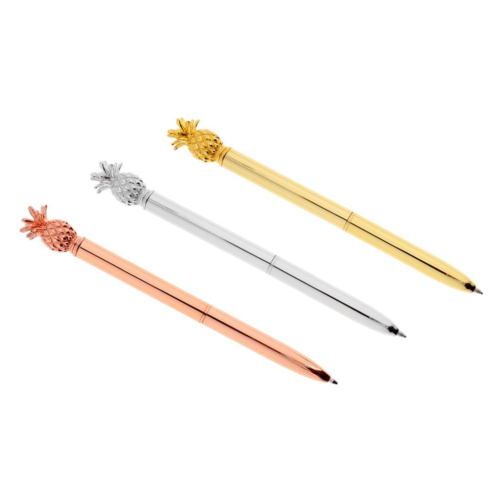 Max Metal Pineapple Pen Stationary Ballpoint Office School Supplies gold