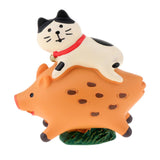 Max Miniature Resin Lucky Cat Toy for Desktop Decorations Ornament Orange