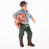 Max Simulation Farm Animal Figures Plastic Farm Animals Toy with Farmer & 4 Pigs