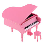 Max Classical Miniature Piano Music Box with Bench Pink Happy birthday
