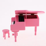 Max Classical Miniature Piano Music Box with Bench Pink Happy birthday
