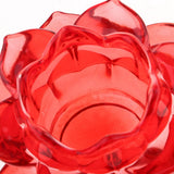 Max Buddhism Worship Lotus Flower Crystal Candle Holders Home Decoration Red