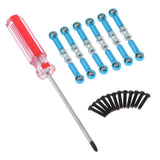 Max 6pcs Steer Servo Linkage with Screw Driver for Wltoys A959 1/18 RC Blue