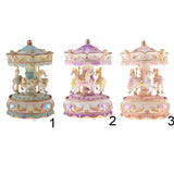 Max Handcrafted Rotating Carousel Music Box Decorative Collectibles Toys Blue