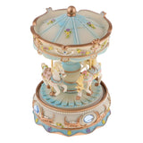 Max Handcrafted Rotating Carousel Music Box Decorative Collectibles Toys Blue