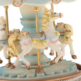 Max Handcrafted Rotating Carousel Music Box Decorative Collectibles Toys Blue