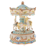 Max Handcrafted Rotating Carousel Music Box Decorative Collectibles Toys Blue