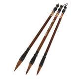 Max 3 Pieces Calligraphy Brush Pen Chinese Traditional Writing Painting Gift Box