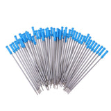 Max Pack of 50 0.5mm Nib Metal Rollerball Pen Gel Pen Sign Pen Refills blue