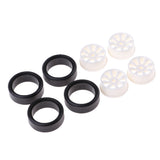 Max 4 Sets 1:24 RC Rock Crawler Rubber Tires & Plastic Wheel Rim Set for A252