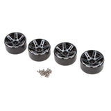 Max 1.9 Inch RC Crawler Metal Beadlock Wheel Rim for 1/10 RC Car Accessory black