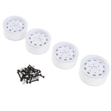 Max 4 Pack 1.9 Beadlock Wheels Rims for 1/10 RC Crawler White Circle