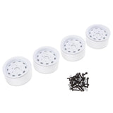 Max 4 Pack 1.9 Beadlock Wheels Rims for 1/10 RC Crawler White Circle
