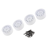 Max 4 Pack 1.9 Beadlock Wheels Rims for 1/10 RC Crawler White Circle