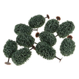 Max 10 Pieces Green Scenery Landscape Model Christmas Tree 4.5-10cm OL 8cm