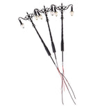 Max 3 Pieces Model Railway Led Lamppost Lamps Yard Street Lights HO Scale 8.8cm