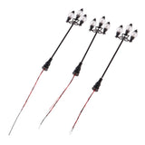 Max 3 Pieces Model Railway Led Lamppost Lamps Yard Street Lights HO Scale 8.9cm