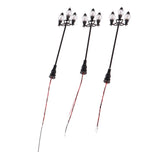 Max 3 Pieces Model Railway Led Lamppost Lamps Yard Street Lights HO Scale 8.9cm