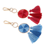 Max Tassel Pendant Key Chain Keyring Fringe Lady Bag Purse Car Keychains Blue