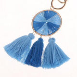 Max Tassel Pendant Key Chain Keyring Fringe Lady Bag Purse Car Keychains Blue