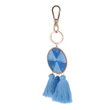 Max Tassel Pendant Key Chain Keyring Fringe Lady Bag Purse Car Keychains Blue