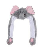 Max Rabbit Ears Movable Hat Cute Animal Bunny Plush Cap for Kids Elephant