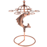 Max Creative Red Wine Cup Hanging Rack Upside Down Fish Shape Design