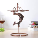 Max Creative Red Wine Cup Hanging Rack Upside Down Fish Shape Design