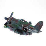 Max Fish Tank Landscape Aquarium Background Decor Damaged Battleplane Wreckage