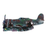 Max Fish Tank Landscape Aquarium Background Decor Damaged Battleplane Wreckage