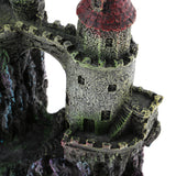Max Aquarium Ornament Antique Castle Tower Fish Tank Resin Decoration Dark Green