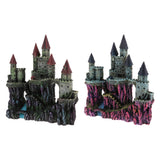 Max Aquarium Ornament Antique Castle Tower Fish Tank Resin Decoration Dark Green