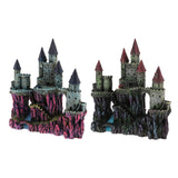 Max Aquarium Ornament Antique Castle Tower Fish Tank Resin Decoration Dark Green