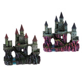 Max Aquarium Ornament Antique Castle Tower Fish Tank Resin Decoration Dark Green