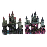 Max Aquarium Ornament Antique Castle Tower Fish Tank Resin Decoration Dark Green