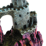 Max Aquarium Ornament Antique Castle Tower Fish Tank Resin Decoration Red