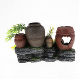 Max Aquarium Ornaments Reptile Hide Cave for Fish Tank Decoration Jar Mountain