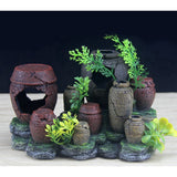 Max Aquarium Ornaments Reptile Hide Cave for Fish Tank Decoration Jar Mountain
