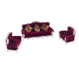 Max 1:25 Simulation European Style Sofa Pillow Model Set Furniture Decor Purple