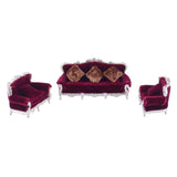 Max 1:25 Simulation European Style Sofa Pillow Model Set Furniture Decor Purple