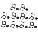 Max 10 Pcs Display Box Case Stand Holder for Coins Collection & Protection Black